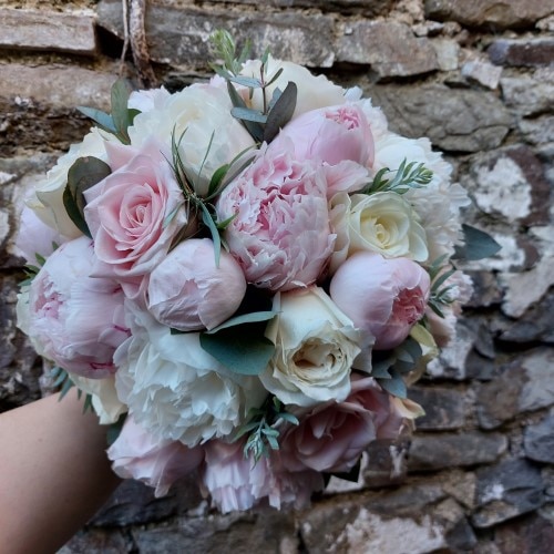 Peony and rose bouquet